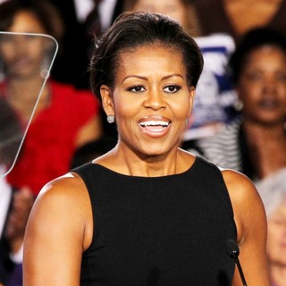 Michelle Obama in Michelle Obama Speaks at Canyon Springs High School Gymnasium