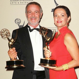 Mario Michisanti, Francesca Tampieri in 2012 Creative Arts Emmy Awards - Press Room
