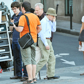 Woody Allen in On The Set of His New Film 'Midnight in Paris' at Restaurant Laperouse