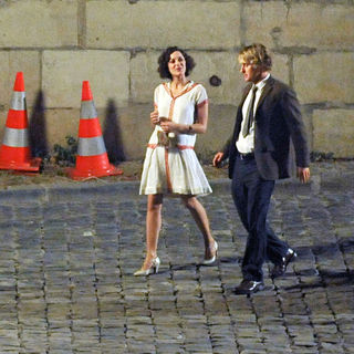 Marion Cotillard, Owen Wilson in On The Set of The New Film 'Midnight in Paris' on The Dock of Seine