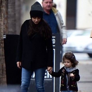 Mila Kunis and Her Daughter Wyatt Kutcher Leaving Joans On Third