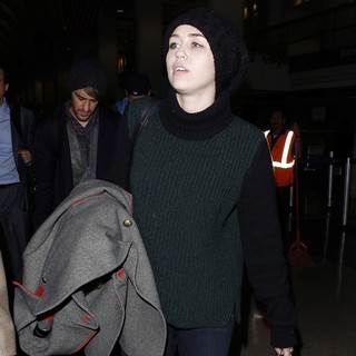 Miley Cyrus in Celebrities at LAX Airport