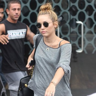 Miley Cyrus in Miley Cyrus Exits Her Winsor Pilates Class