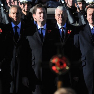 Ed Miliband, Tony Blair, Nick Clegg, John Major, David Cameron in Sunday Commemorating Sacrifices of The Armed Forces