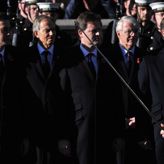 Ed Miliband, Tony Blair, Nick Clegg, John Major, David Cameron in Sunday Commemorating Sacrifices of The Armed Forces
