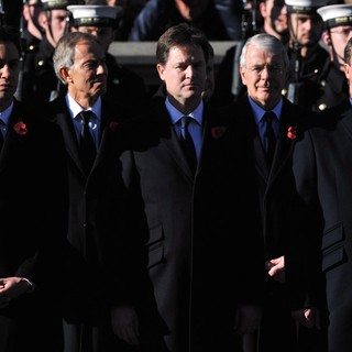 Ed Miliband, Tony Blair, Nick Clegg, John Major, David Cameron in Sunday Commemorating Sacrifices of The Armed Forces