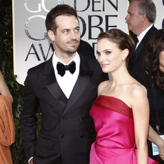 Benjamin Millepied, Natalie Portman in The 69th Annual Golden Globe Awards - Arrivals