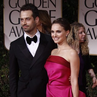Benjamin Millepied, Natalie Portman in The 69th Annual Golden Globe Awards - Arrivals