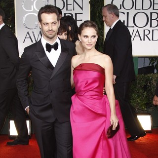 Benjamin Millepied, Natalie Portman in The 69th Annual Golden Globe Awards - Arrivals