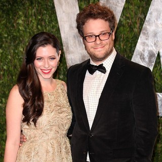 Lauren Miller, Seth Rogen in 2012 Vanity Fair Oscar Party - Arrivals