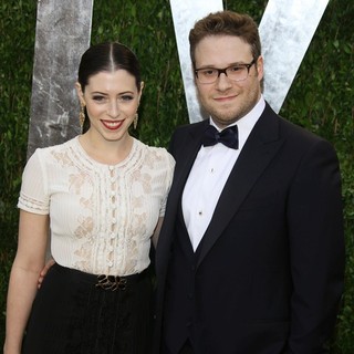 Lauren Miller, Seth Rogen in 2013 Vanity Fair Oscar Party - Arrivals