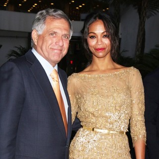 Leslie Moonves, Zoe Saldana in The Premiere of CBS Films' The Words - Red Carpet