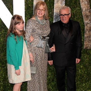 Francesca Scorsese, Helen Morris, Martin Scorsese in 2012 Vanity Fair Oscar Party - Arrivals