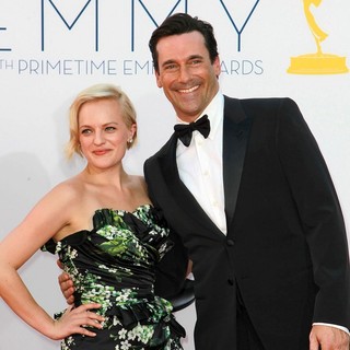 Elisabeth Moss, Jon Hamm in 64th Annual Primetime Emmy Awards - Arrivals