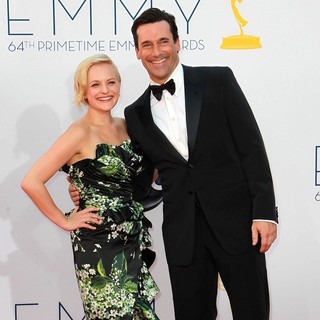 Elisabeth Moss, Jon Hamm in 64th Annual Primetime Emmy Awards - Arrivals