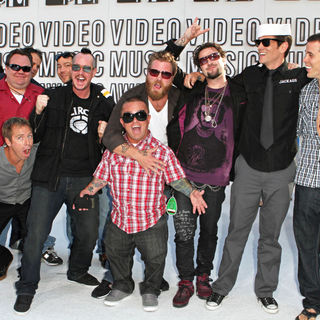 Johnny Knoxville, Bam Margera, Steve-O, Dave England, Preston Lacy, Ehren McGhehey, Ryan Dunn, Wee Man in The 2010 MTV Video Music Awards (MTV VMAs) - Arrivals