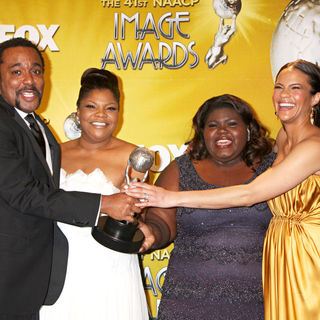 Lee Daniels, Mo'Nique, Gabourey Sidibe, Paula Patton in 41st NAACP Image Awards - Press Room