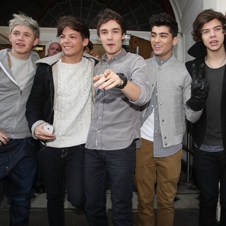 One Direction in Celebrities at The BBC Radio 1 Studios for Chris Moyles' Birthday Show