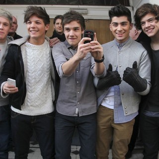 One Direction in Celebrities at The BBC Radio 1 Studios for Chris Moyles' Birthday Show