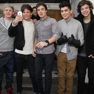 One Direction in Celebrities at The BBC Radio 1 Studios for Chris Moyles' Birthday Show