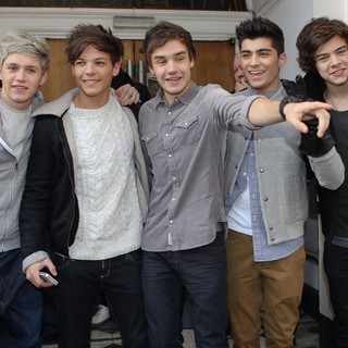 One Direction in Celebrities at The BBC Radio 1 Studios for Chris Moyles' Birthday Show