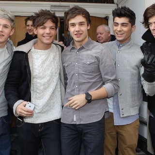 One Direction in Celebrities at The BBC Radio 1 Studios for Chris Moyles' Birthday Show