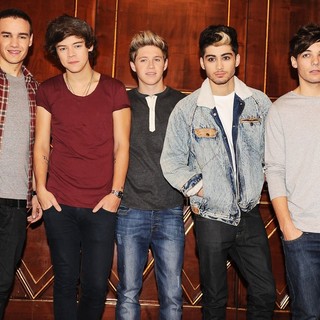 One Direction in One Direction at A Press Conference to Launch Their Album Take Me Home
