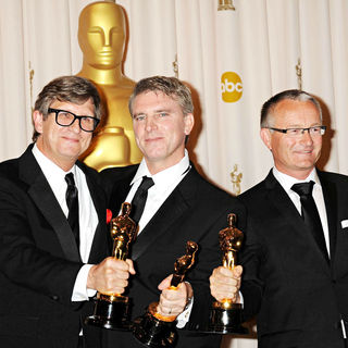 Rick Carter, Robert Stromberg, Kim Sinclair in The 82nd Annual Academy Awards (Oscars) - Press Room