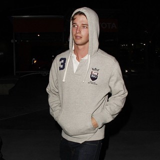 Patrick Schwarzenegger in Celebrities Arrive at The Staples Centre for The NBA Game