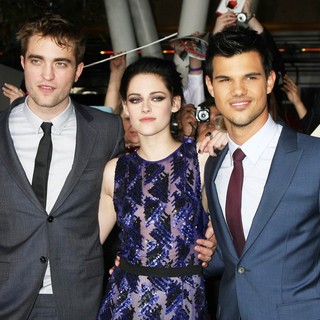 Robert Pattinson, Kristen Stewart, Taylor Lautner in The Twilight Saga's Breaking Dawn Part I World Premiere