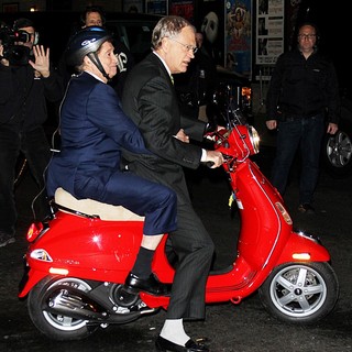 Regis Philbin, David Letterman in Regis Philbin Is Given A Vespa Scooter by David Letterman - The Late Show with David Letterman