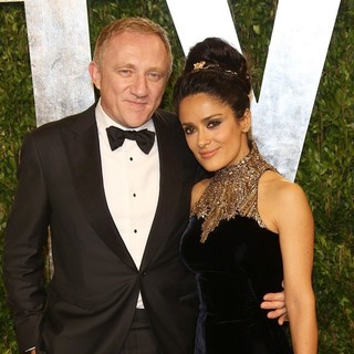 Francois-Henri Pinault, Salma Hayek in 2013 Vanity Fair Oscar Party - Arrivals