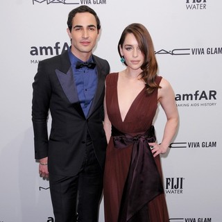 Zac Posen, Emilia Clarke in The amfAR Gala 2013