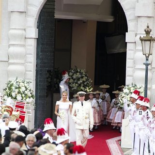 Charlene Wittstock, Prince Albert in Religious Ceremony of The Royal Wedding of Prince Albert II of Monaco to Charlene Wittstock