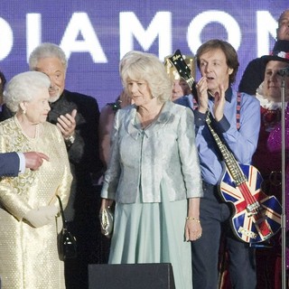 Cheryl Cole, Prince Charles, Queen Elizabeth II, Camilla Parker Bowles, Paul McCartney, Elton John, Kylie Minogue in The Diamond Jubilee Concert