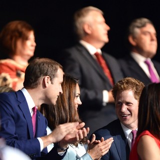 Prince William, Kate Middleton, Prince Harry in The Opening Ceremony of The London 2012 Olympic Games