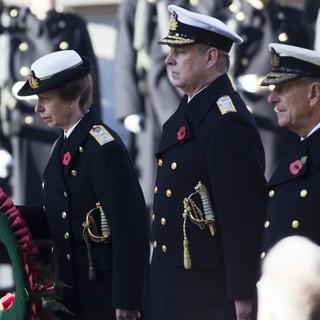 Princess Anne, Prince Andrew, Prince Philip in Sunday Commemorating Sacrifices of The Armed Forces