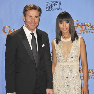 Dennis Quaid, Kerry Washington in 70th Annual Golden Globe Awards - Press Room