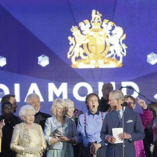Queen Elizabeth II, Tom Jones, Camilla Parker Bowles, Annie Lennox, Paul McCartney, Prince Charles, Elton John in The Diamond Jubilee Concert