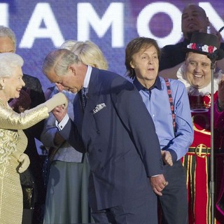 Queen Elizabeth II, Prince Charles, Paul McCartney, Elton John in The Diamond Jubilee Concert