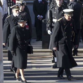 Prince Michael of Kent, Queen Elizabeth II, Prince Philip in Sunday Commemorating Sacrifices of The Armed Forces