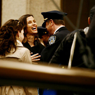 Bridget Moynahan in On the set of 'Reagan's Law' filming the pilot episode
