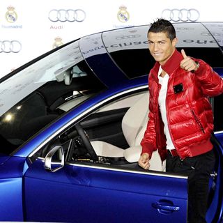 Cristiano Ronaldo in Presentation of Real Madrid's New Cars from Audi