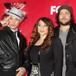 Chris Rene, Melanie Amaro, Josh Krajcik in FOX's The X Factor Press Conference