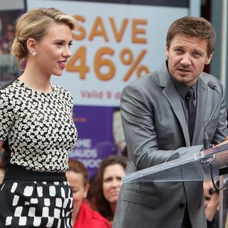 Scarlett Johansson, Jeremy Renner in Scarlett Johansson Is Honored with A Star on The Hollywood Walk of Fame