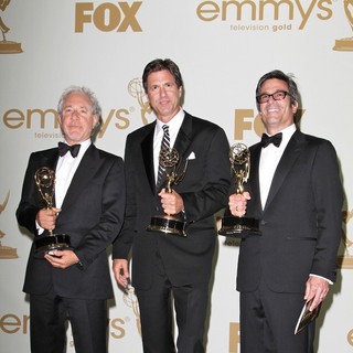Jeffrey Richman, Steven Levitan, Michael Spiller in The 63rd Primetime Emmy Awards - Press Room