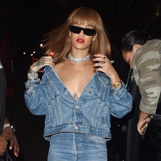 Rihanna-Rihanna Seen Braless as She Arrives at Tape Nightclub