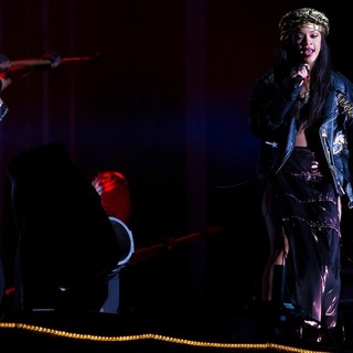 Rihanna in Rihanna Performing at Peace and Love Festival