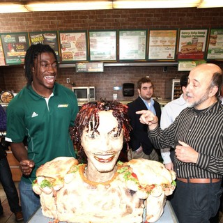 Robert Griffin III in Unveils A New Lifesize Smokehouse BBQ Chicken