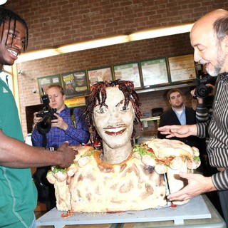 Robert Griffin III in Unveils A New Lifesize Smokehouse BBQ Chicken